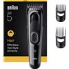 Braun Tagliacapelli Uomo Series 5, Macchinetta per Capelli +3 Strumenti Di Styli