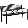 Outsunny Panchina da Giardino con Tavolo Centrale in Legno Nero