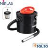 NIKLAS Bidone Aspiracenere Elettrico 800W Niklas Nerone 10 LT per Cenere Stufa Camino