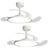 BES 2x Ventilatore Da Soffitto Con Luce Led Pale Scomparsa 80W Lampadari Sospensione