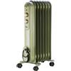 Ardes CURVY 7 RETRÒ Radiatore ad olio 7 Elementi, 1500W, Verde - AR4R07VIN