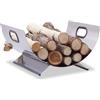 Relaxdays 10022302 Cesto Porta-legna Acciaio Inox Cassa Cassetta Contenitore per
