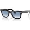 Ray-Ban Ray Ban 2140F Wayfarer - 52 901/3F- Occhiali Sole - Nero/Blu Sfumato