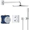 GROHE Grohtherm Set Doccia da Incasso, Miscelatore Termostatico 2 Vie, Soffione Rainshower Cosmopolitan 310, Manopola Sena, Finitura Squadrata, Cromo, 34730000