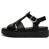 NERO GIARDINI SCARPE DONNA SHOES SANDALI CON ZEPPA MEDIA E617050D NERO PELLE