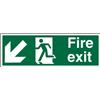 Seco Fire Exit - Arrow Pointing Down & Left, Man Running Left, Fire Exit, cartel