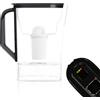 Wessper Caraffa Filtrante 2,7L, del frigorifero, con indicatore LED - Nero | caraffa plastico con filtro acqua potabile, senza BPA, brocca acqua filtrante classic carboni attivo