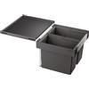 Blanco, sistema di cestini per raccolta differenziata, FLEXON II, Alluminio, plastica, nero, 50 cm Unterschrank