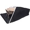 HOME It Garden, copertura per mobili da giardino, 210 x 155 x 95 cm, 600D, rivestimento in PVC, impermeabile, protezione UV, 2 ventilazioni, chiusura lampo e cordino, colore: nero