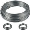 Relaxdays Filo di Ferro Zincato, Set da 3 Bobine, da Giardino, Cavo Metallico So