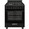 Glem Gas SA66TMBK Cucina a Gas 60x60Cm 4 Fuochi, Forno Elettrico, Colore Nero