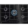 ELECTROLUX EGG7536K PIANO COTTURA 75CM 5 FUOCHI A GAS GRIGLIE IN GHISA NERO