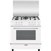 GLEM GAS A855GX CUCINA 80X50CM 5 FUOCHI FORNO A GAS CON GRILL - BIANCO