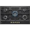 ELECTROLUX KGS9536RN PIANO COTTURA 90 CM 5 FUOCHI A GAS GRIGLIE GHISA NERO