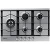 SAMSUNG NA75J3030AS PIANO COTTURA 75 CM 5 FUOCHI A GAS GRIGLIE IN GHISA INOX