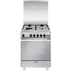 GLEM GAS U664VI CUCINA 60X60 CM 4 FUOCHI FORNO A GAS COLORE INOX