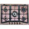 DE LONGHI ROF57PRO PIANO COTTURA 70 CM 5 FUOCHI A GAS RAME E OTTONE