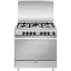 GLEM GAS U855MI6 CUCINA A GAS 80x50 5 FUOCHI FORNO ELETTRICO VENTILATO INOX