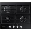 SAMSUNG NA64H3010AK PIANO COTTURA 60CM 4 FUOCHI A GAS GRIGLIE IN GHISA NERO