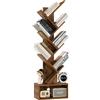 YMYNY Libreria ad Albero, Scaffale a 6 Ripiani, Libreria alta con Cassetti, Mode