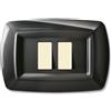 ELETTROCANALI Tondo Placca Magic Plast 2P Ravvicinati Nero Elettrocanali 10 Pezzi