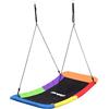 Relaxdays, altalena a nido curva, per bambini e adulti, portata 150 kg, LxP: 150x80 cm, multicolore