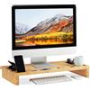 Does not apply Supporto per Monitor in Bambù, Rialzo per PC, Tavolino Con Scomparti, HLP 9 X 60