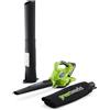 GreenWorks GD40BV - Aspiratore Soffiatore di foglie a batteria 40V con batteria