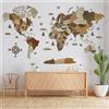 WoodLeo Mappamondo in legno (in italiano) - Decorazione murale in 3D -