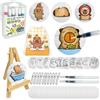 Juvanovo Puffy Paint Tessuti, 55 Pezzi Magic Puffy Paint Set, Carta