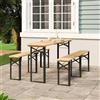 vidaXL Set Tavolo Birreria Pieghevole 3 pz in Legno Massello di Abete