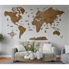 WoodLeo Mappamondo in legno (in italiano) - Decorazione murale in 3D -