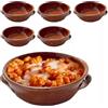 CECARO GROUP SET 6 TEGAMINI TERRACOTTA GNOCCHI PASTA FORNO FORNELLO SCALDASUGO cm 14