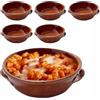 CECARO GROUP SET 6 TEGAMINI TERRACOTTA GNOCCHI PASTA FORNO FORNELLO SCALDASUGO cm 14