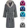 Egeria CAIRO - Accappatoio unisex con cappuccio per uomo e donna 072/055 grigio scuro/grigio chiaro. s