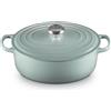 Le Creuset Casseruola ovale in ghisa smaltata Signature con coperchio, 27 cm, 4,1 litri, Sea Salt