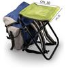 SEDIA SGABELLO SEGGIOLINO CACCIA PESCA CAMPEGGIO ZAINO VERDE TASCHE LATERALI