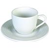 Tognana Polis Circles Confezione 6 Tazze da caffè con Piattini, Porcellana, Bianco, 6x6x4 cm