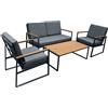 Avanti Trendstore Set da balcone ALTINO 2 sedia, 1 panca e 1 tavolino, in metallo e polywood.