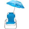 COSE DA CASA Sedia a sdraio con ombrellone per bambini sediolina richiudibile relax da mare s