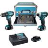 Makita TRAPANO AVVIT BATTERIA KIT CLX228SAX2 MAKITA - HP333D +TD110D VOLT 12X3 AH 2 ...