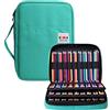 BOMKEE Astuccio per matite colorate, con 220 scomparti per matite e penne gel, impermeabile, custodia da viaggio con cerniera, portatile, per pittori e scrittori, Verde, L, moderno