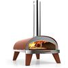 ZiiPa - Forno per pizza Piana, forno per pizza compatto all'aperto, stufa a pellet, fuoco a legna, forno con piastra girevole per cottura a 360°, termometro integrato, colore terracotta