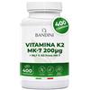 Bandini® Vitamina K2 MK7 200µg 400 Compresse Menachinone ad Alto Dosaggio Vit K