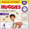 Huggies Extra Care, Mutandine Taglia 4 (7-18 Kg), Ultra assorbente, Pacco Mega, 76 Pz