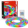 BRILONER - Striscia LED 5 m con telecomando, RGB IC con cambio colore dinamico, USB, luce a 360 gradi, sensore musicale, effetto neon flessibile per decorazione gaming, strisce LED, striscia RGB