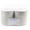 Funny Jumbo - Carta igienica a 2 veli, riciclata, diametro rotolo: 25 cm, 6 rotoli, colore: bianco