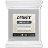 CERNIT CE0870250080C - Blocco di argilla polimerica effetto metallizzato, per modellare e cuocere, colore argento, blocco da 250 g, prodotto in Belgio