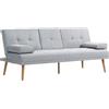 HOMCOM Divano Letto 3 Posti Design Scandinavo Reclinabile 2 Braccioli Staccabili