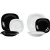 Luminarc Servizio Piatti Per 6 Persone 18 Pezzi Luminarc Opale Carine Bianco e Nero
